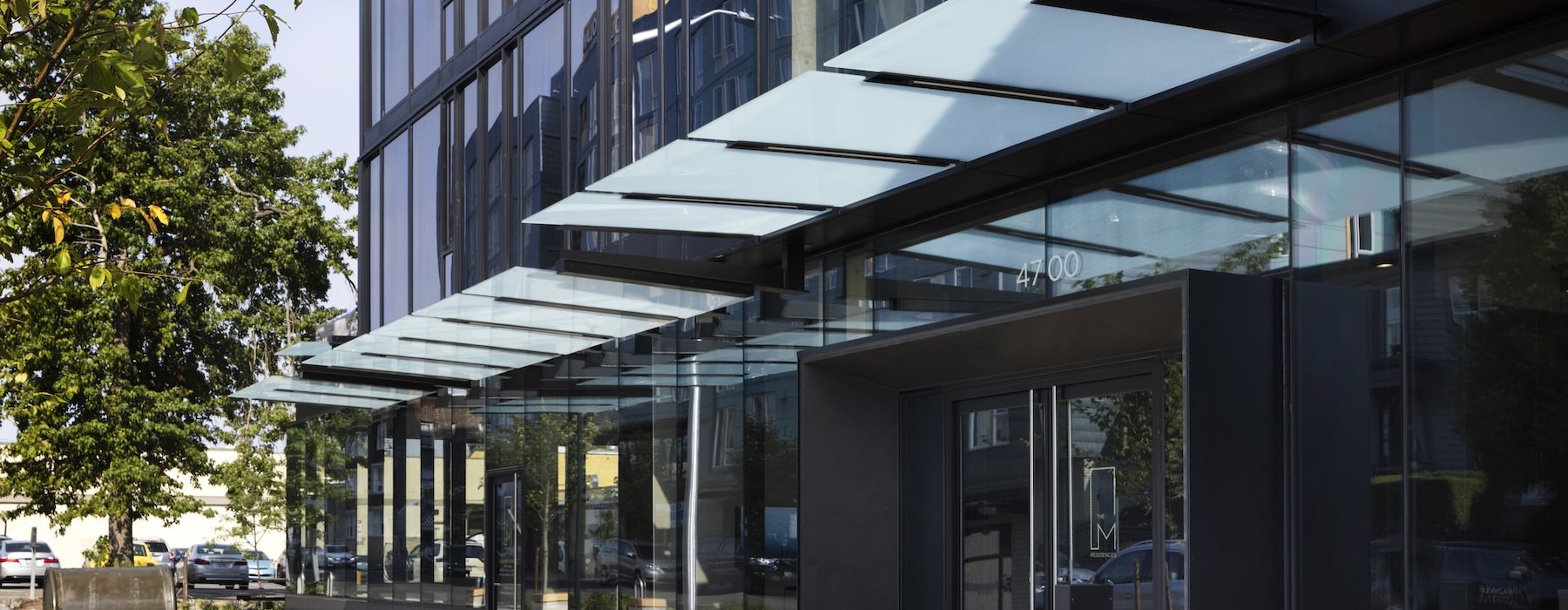 a building with glass windows